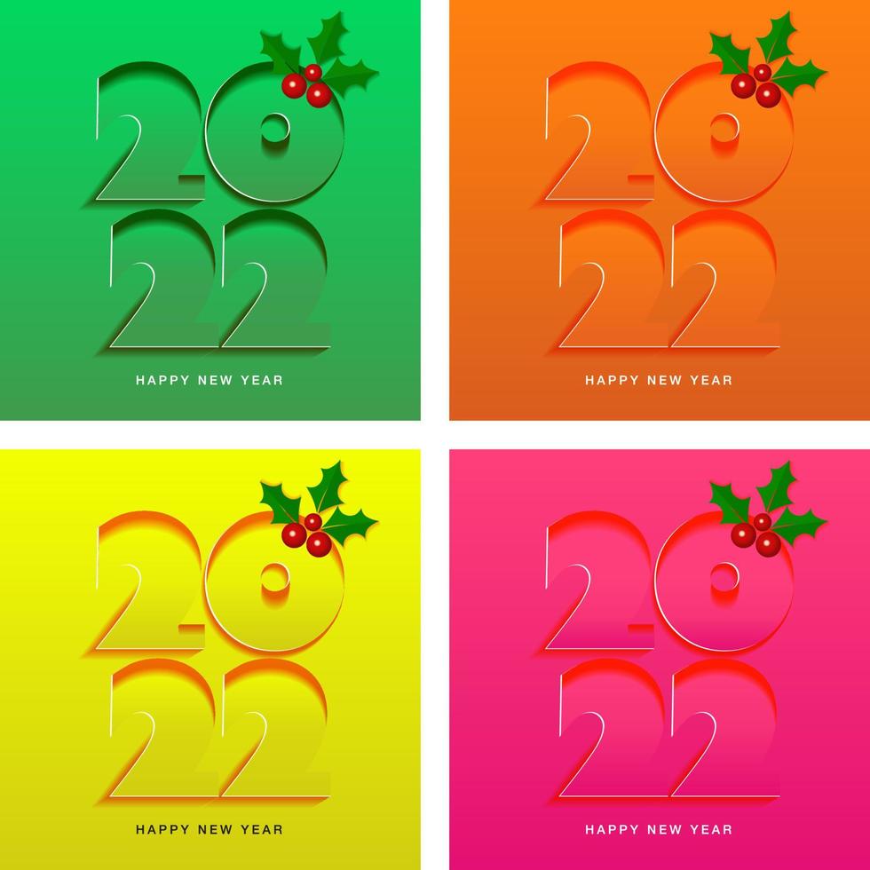2022 Happy new year Christmas design template. logo design for greeting cards or for branding, banner, cover, card Happy new year 2022 vector