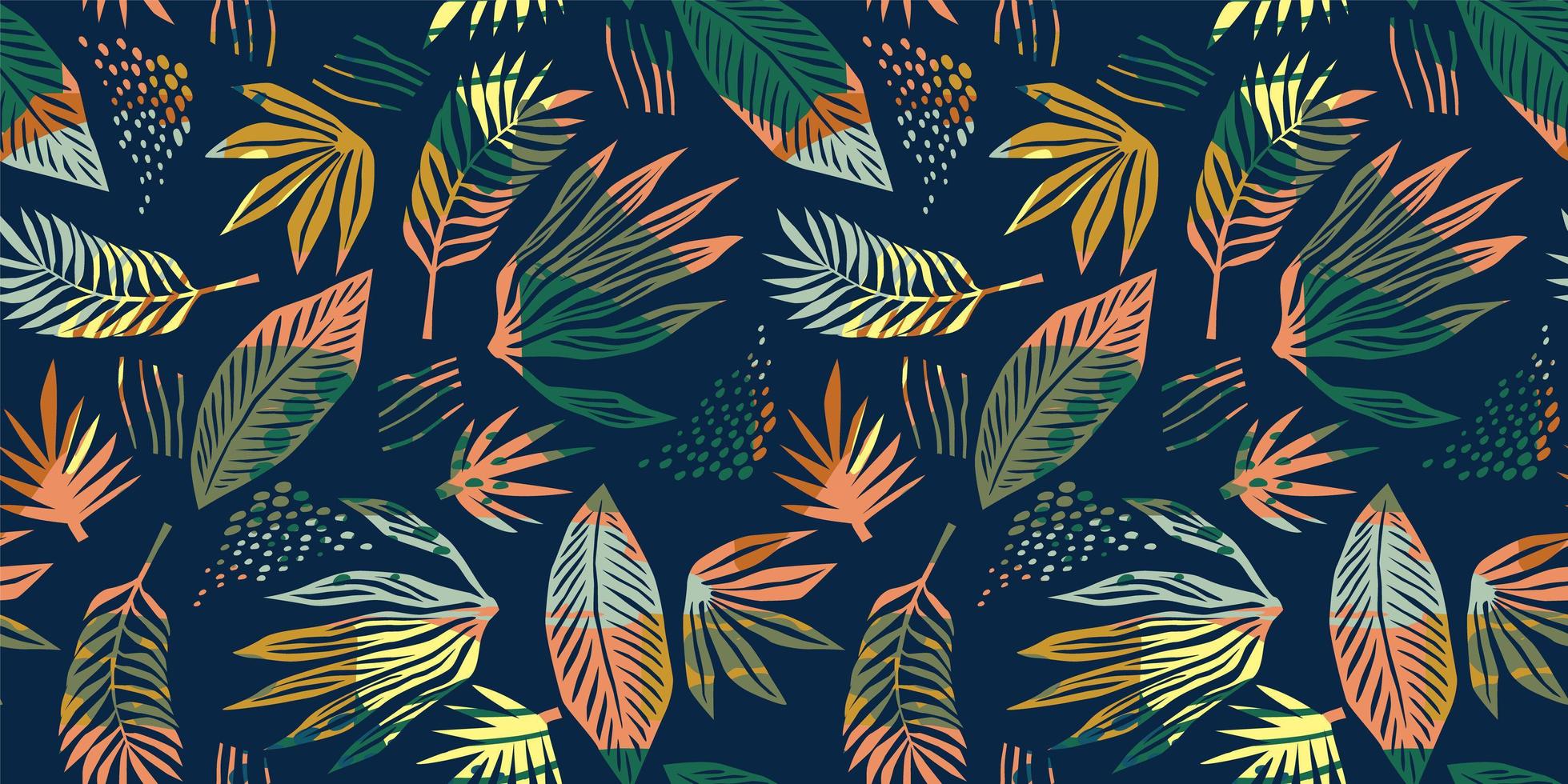 patrón transparente de arte abstracto con hojas tropicales. diseño exótico moderno vector