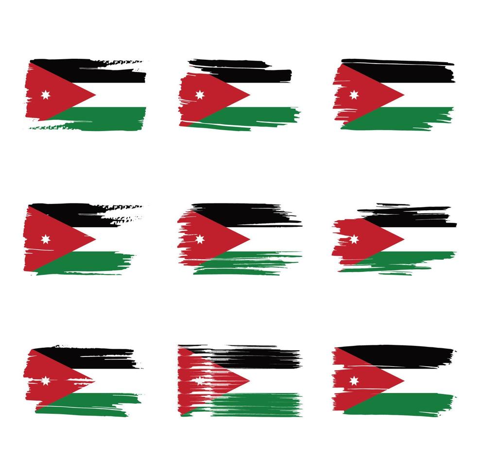 Jordan flag brush strokes painted vector