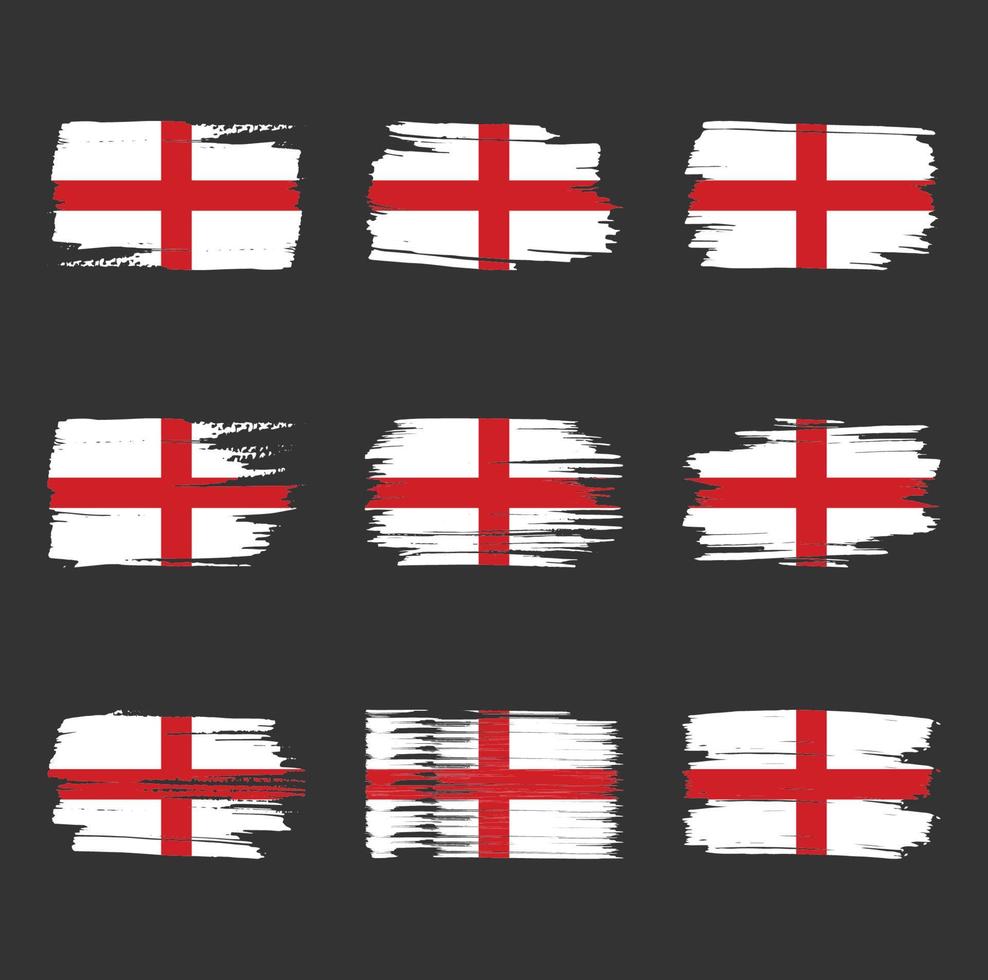 trazos de pincel de bandera de inglaterra pintados vector