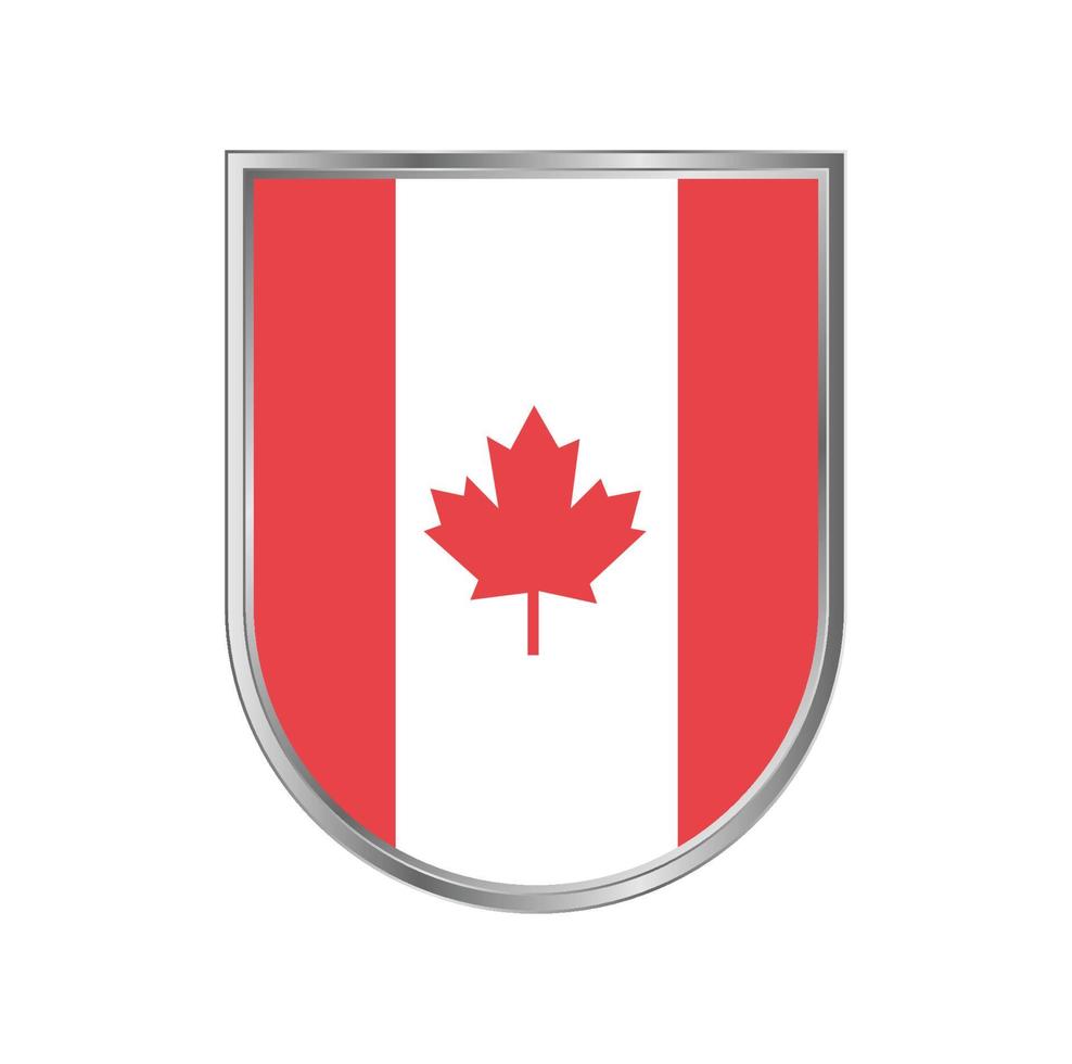 Canada flag with silver frame vector design