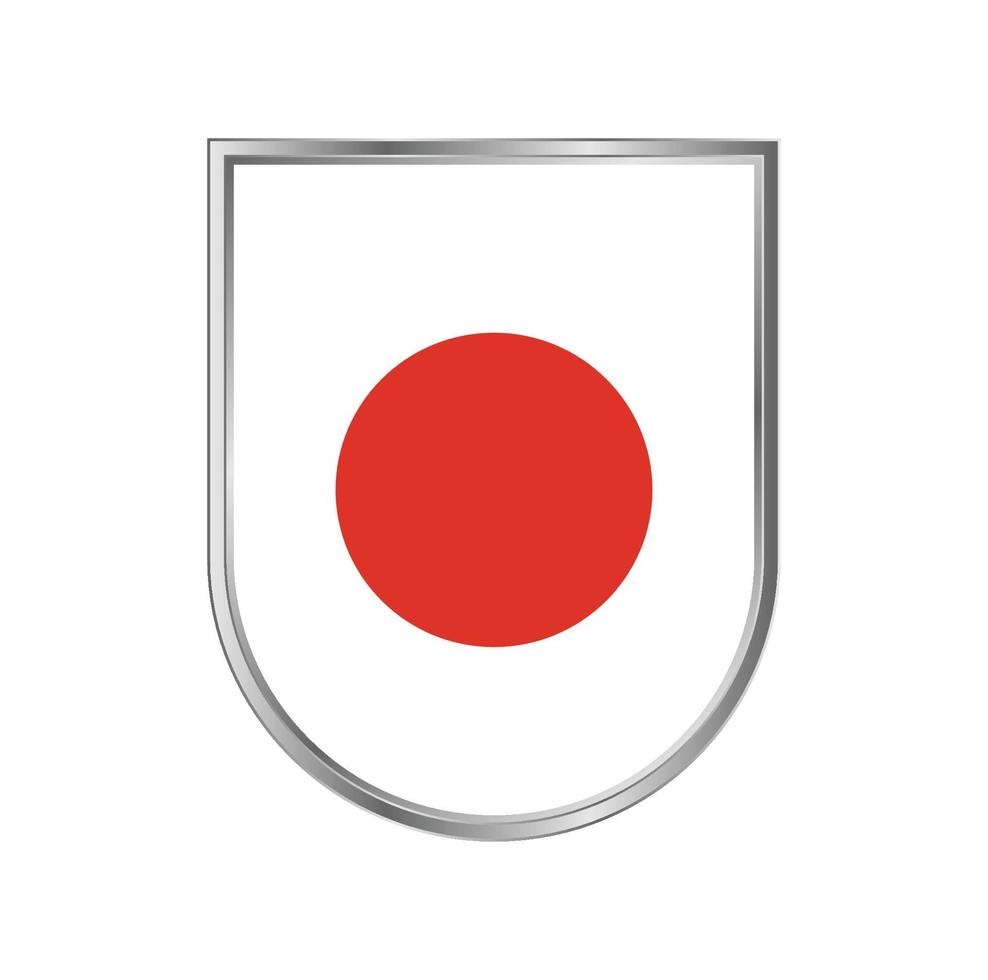 Japan flag with silver frame vector design