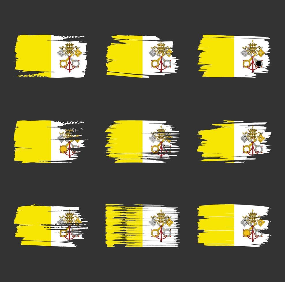 trazos de pincel de bandera del vaticano pintados vector