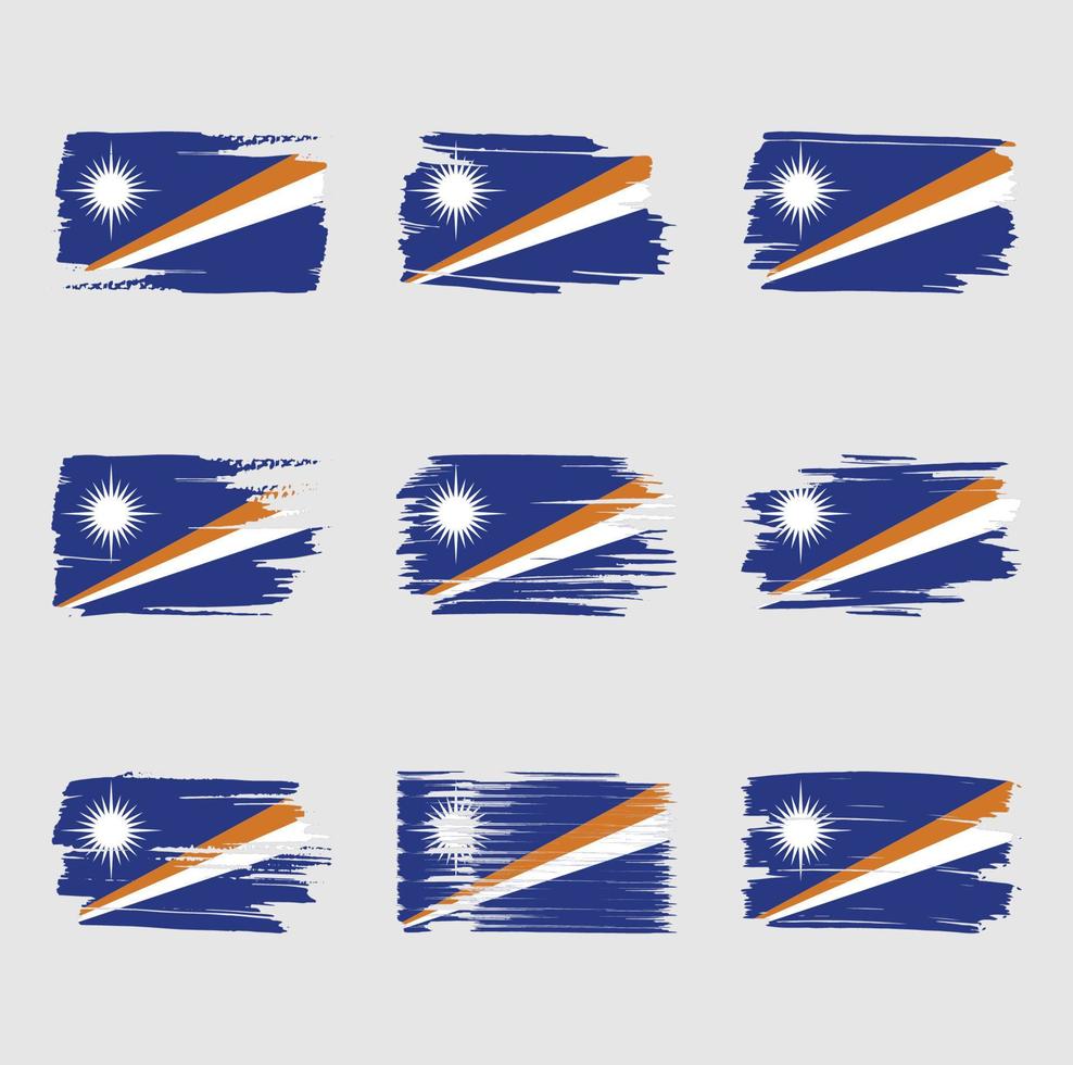 Marshall Islands flag brush strokes painted vector