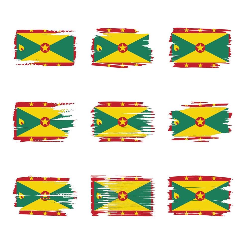 Grenada flag brush strokes painted vector