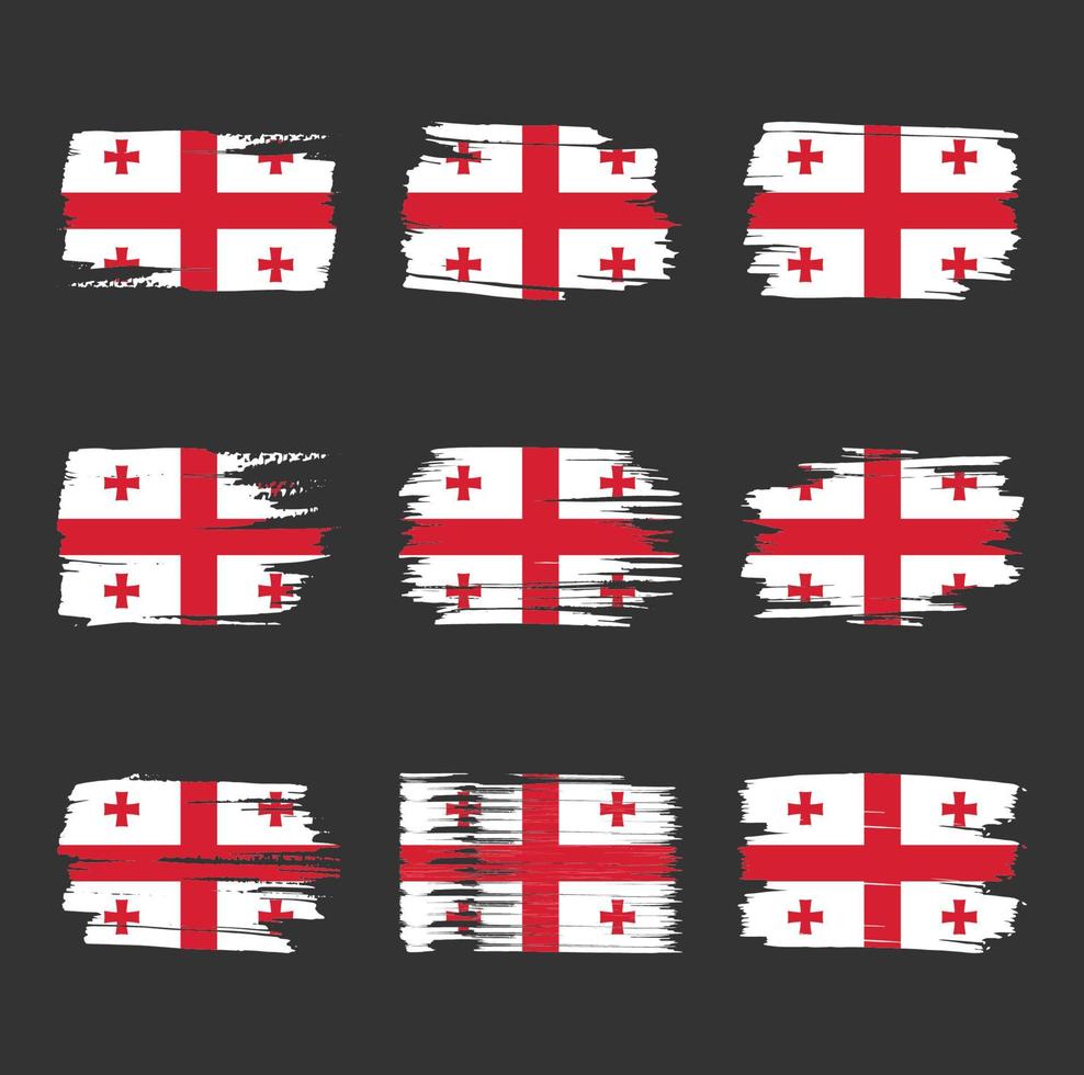 trazos de pincel de bandera de georgia pintados vector