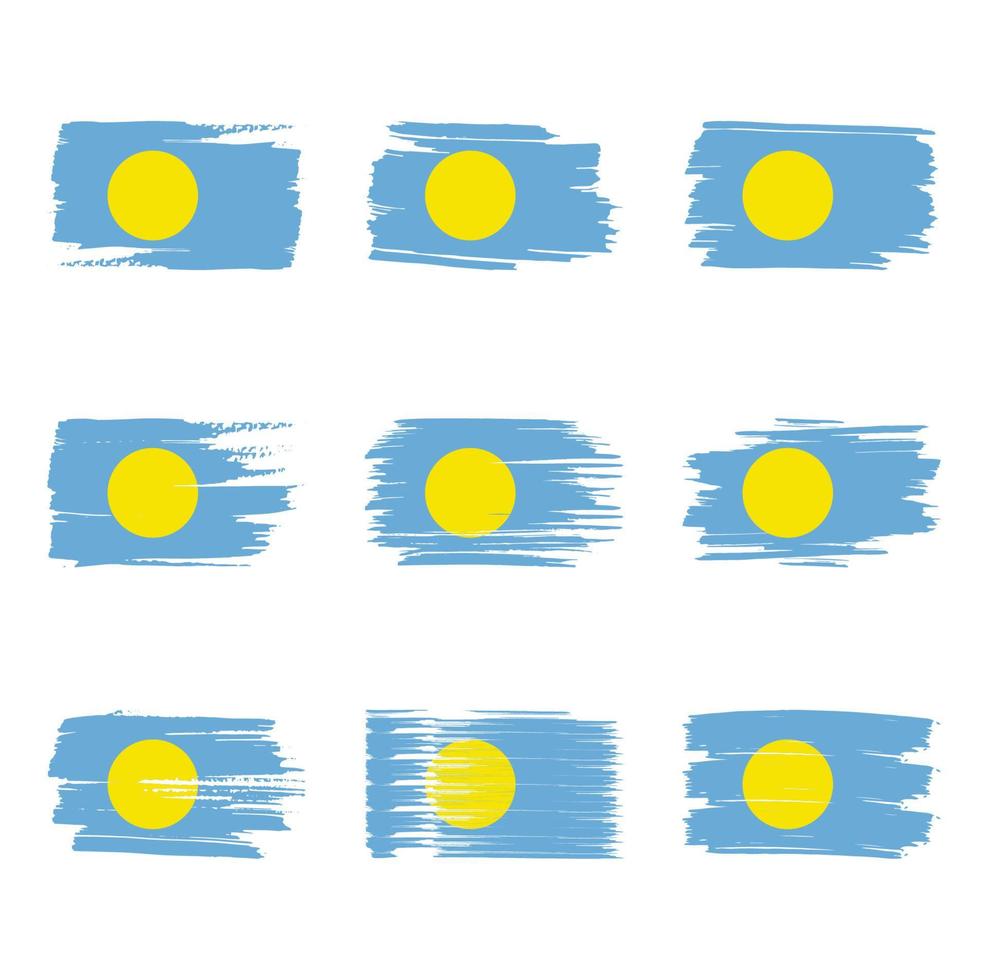 Palau flag brush strokes painted vector