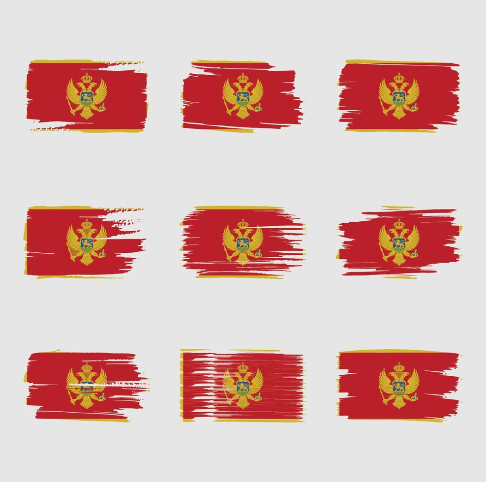 Montenegro flag brush strokes painted vector