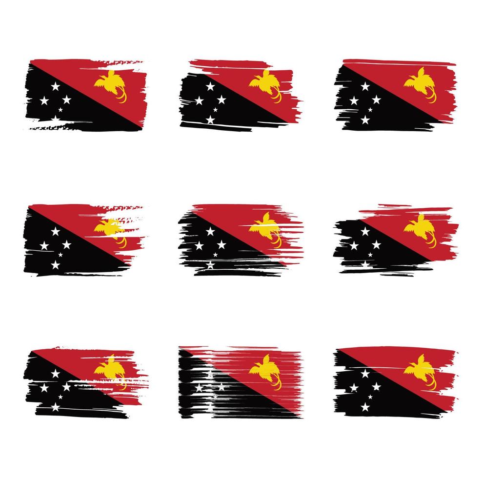 Papua New Guinea flag brush strokes painted vector