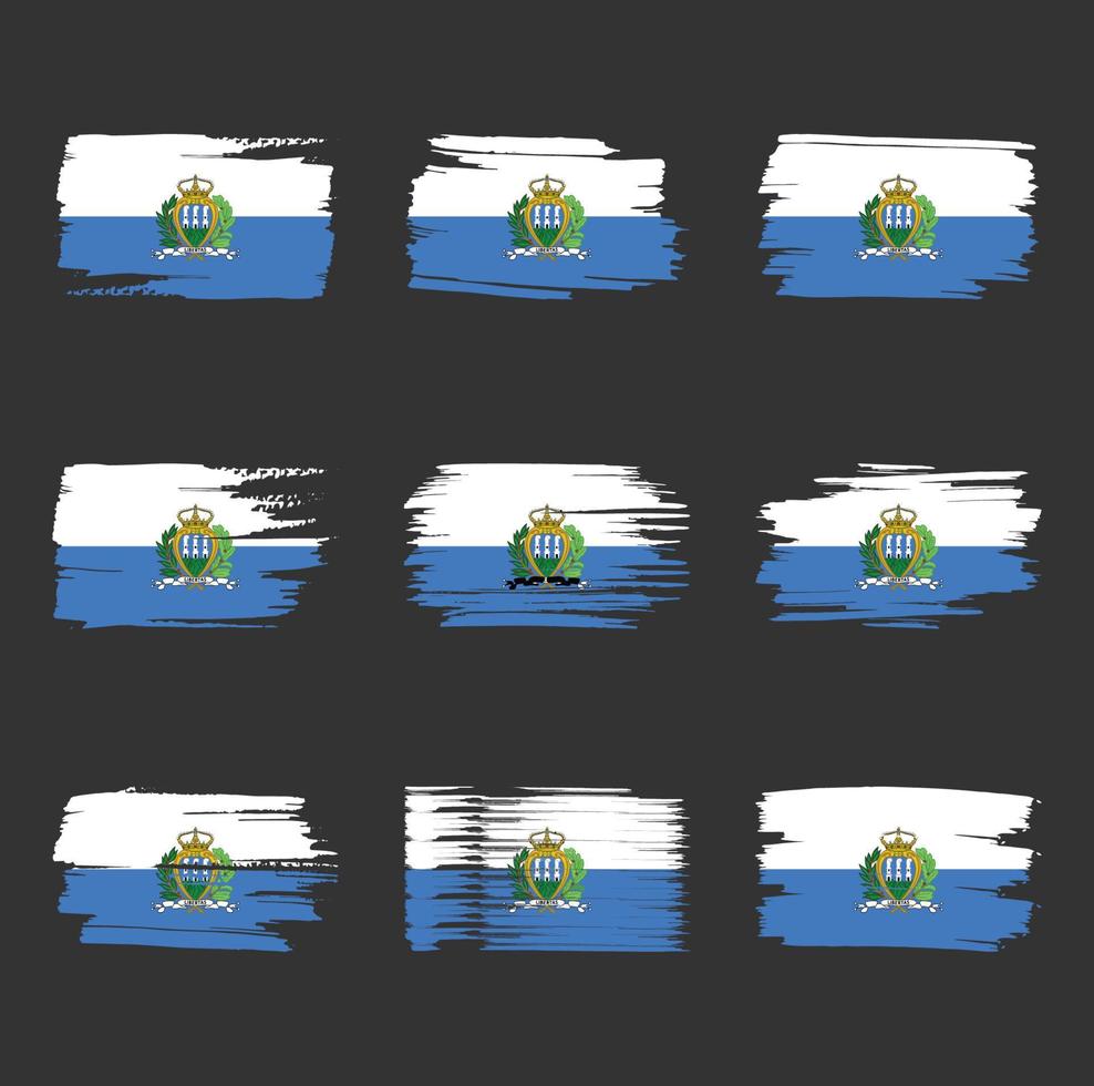 San Marino flag brush strokes painted vector