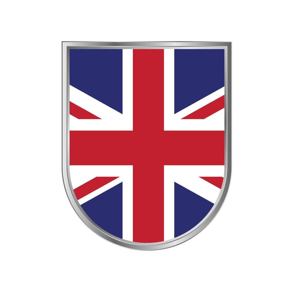 bandera del reino unido con diseño de vector de marco plateado