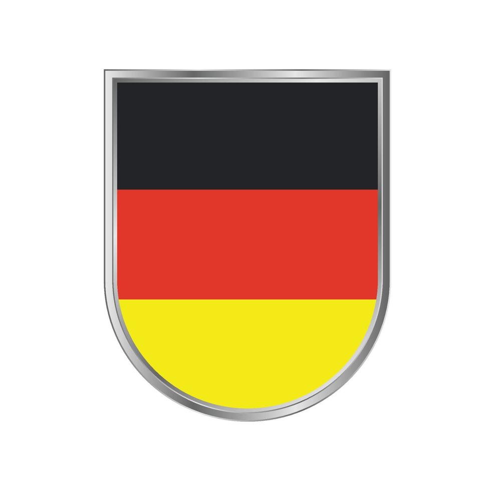bandera de alemania con diseño de vector de marco plateado