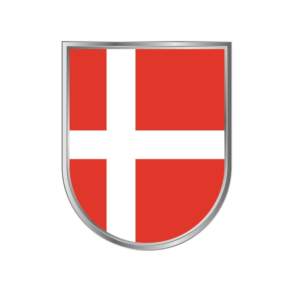 Denmark flag with silver frame vector design