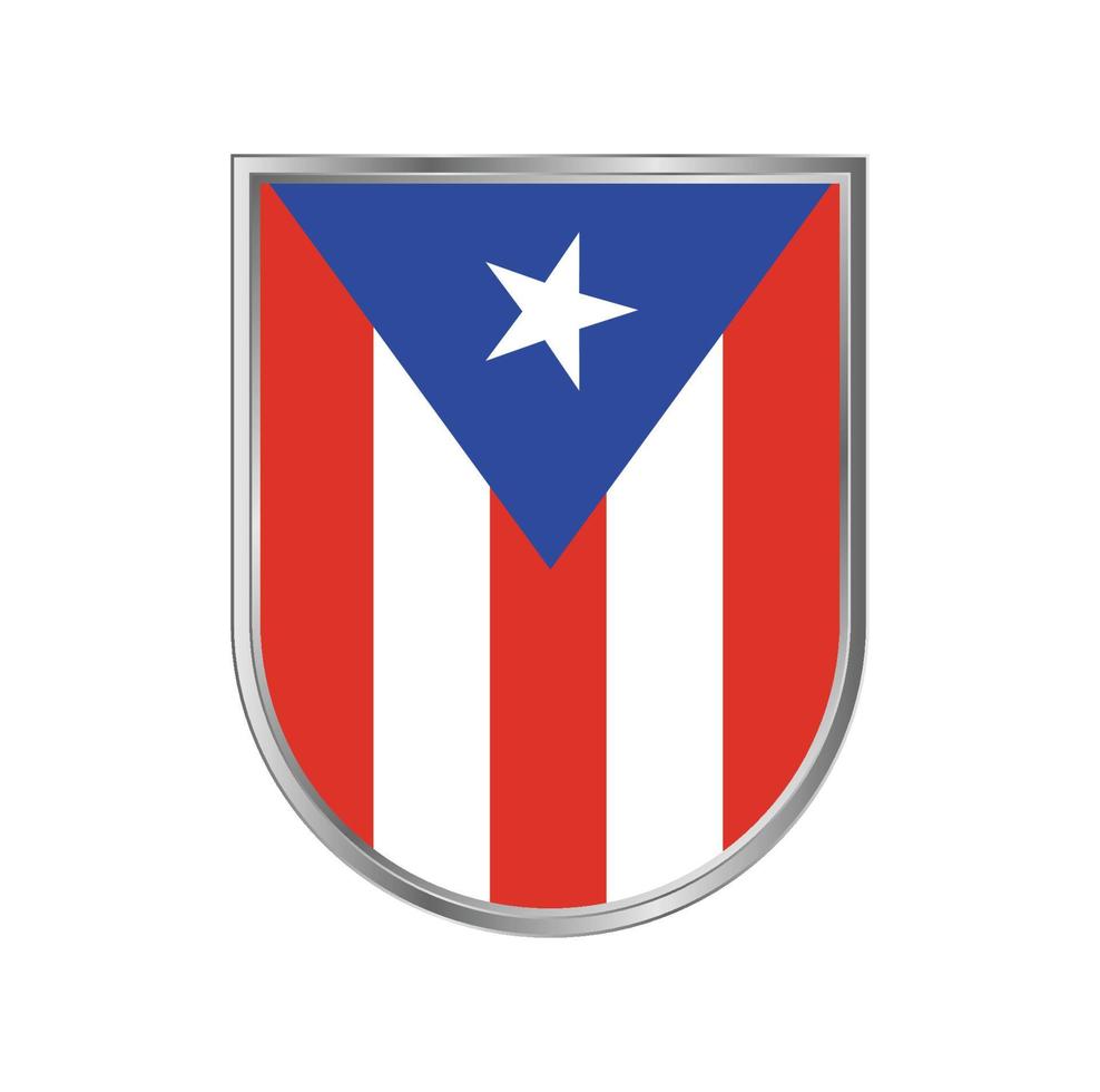 Puerto Rico flag with silver frame vector design