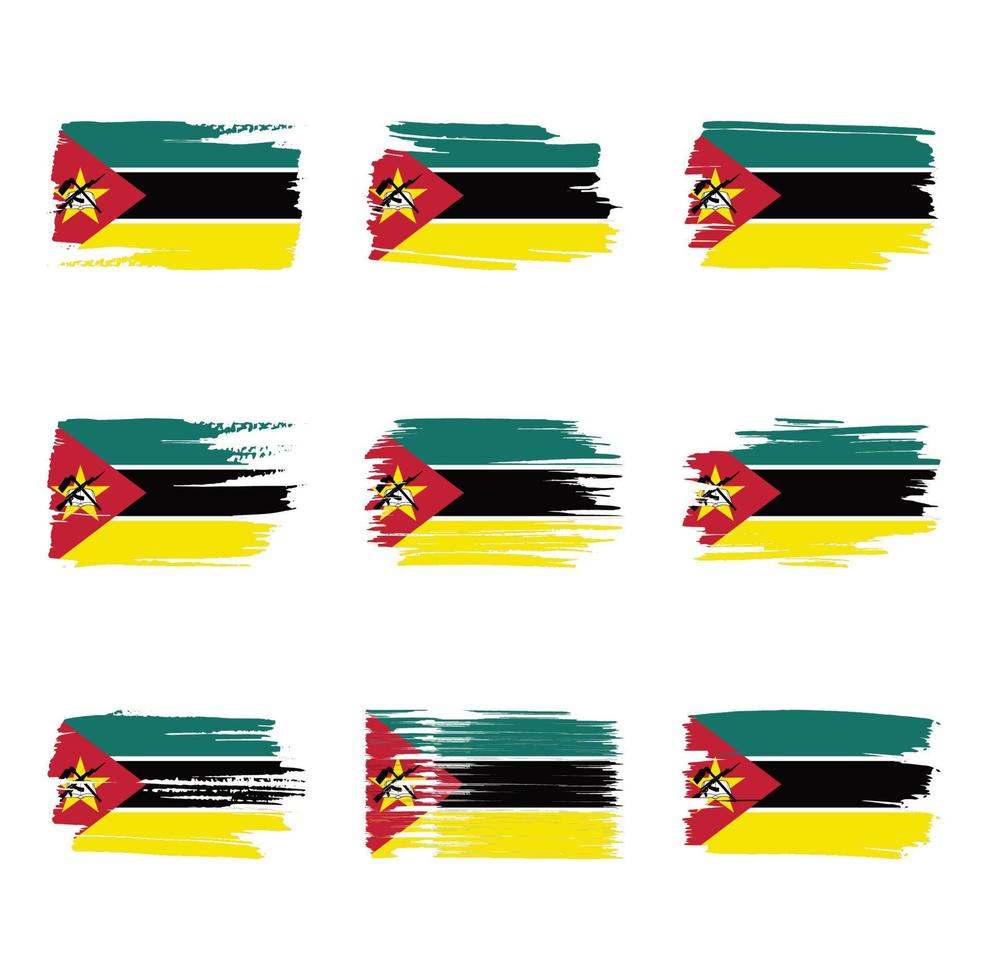 Mozambique flag brush strokes painted vector