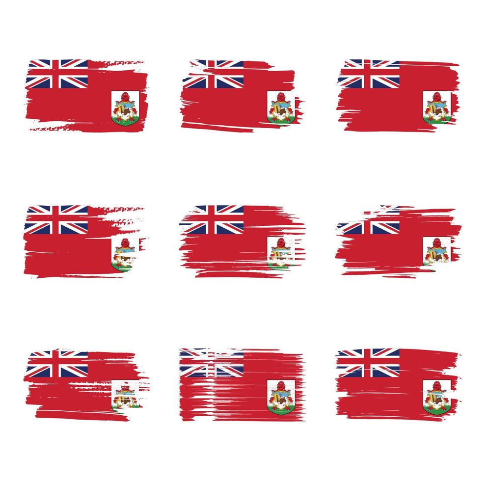 pinceladas de bandera de bermudas pintadas vector