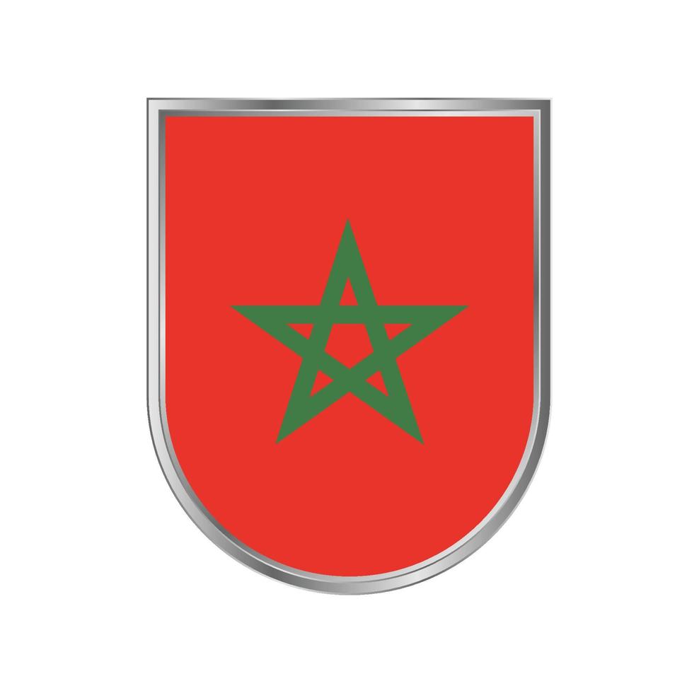 Morocco flag with silver frame vector design
