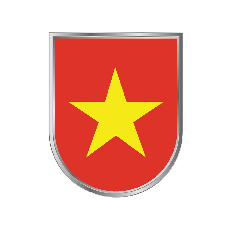 bandera de vietnam, con, marco plateado, vector, diseño vector