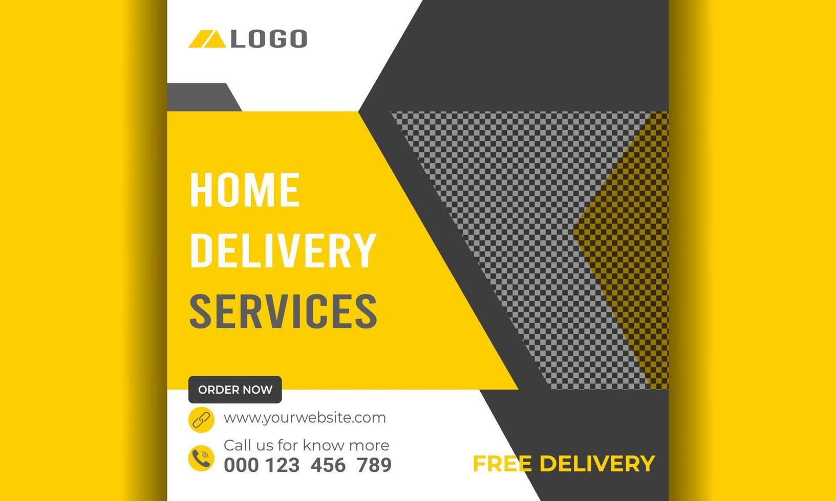 Home Delivery Service ad Banner vector