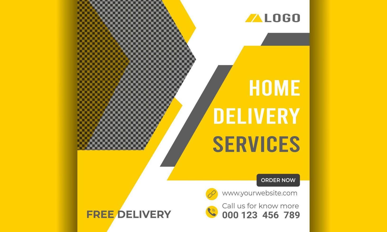 Home Delivery Service ad Banner vector