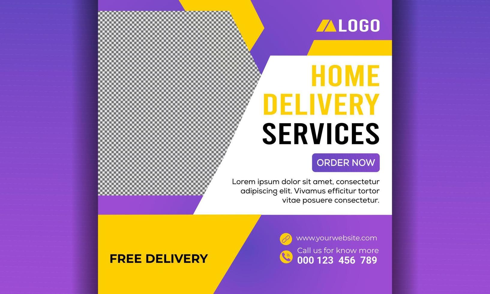 Home Delivery Service ad Banner vector