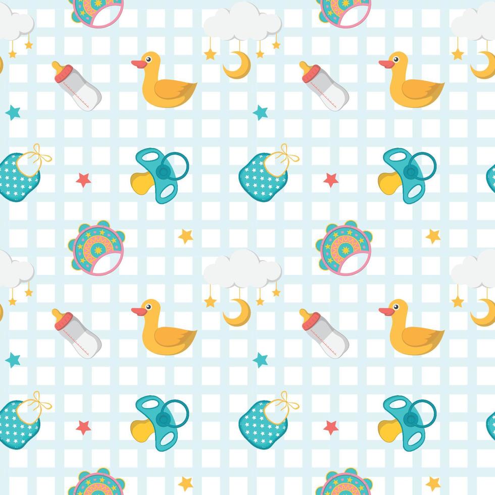 Seamless Pattern with baby newborn element vector