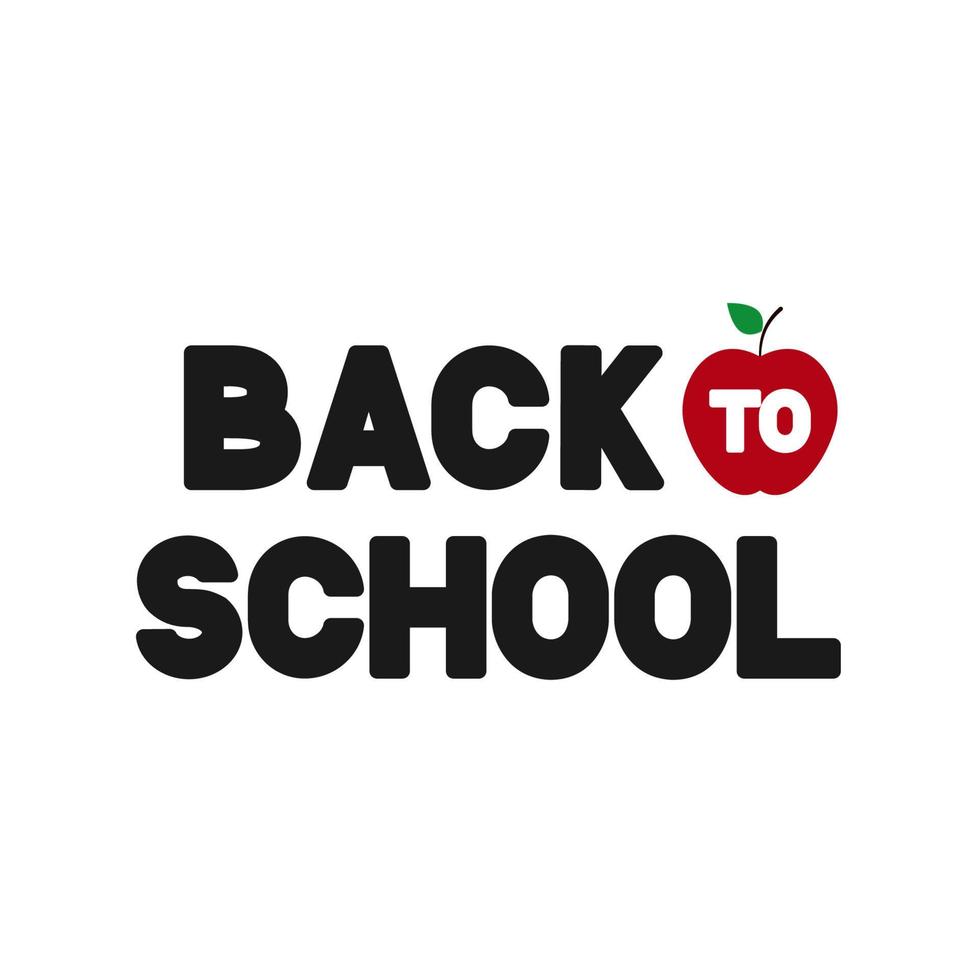 Back to school lettering isolated on white. Easy to edit vector template for typography poster, logo design, banner, flyer, greeting card, postcard, party invitation, tee-shirt, etc.