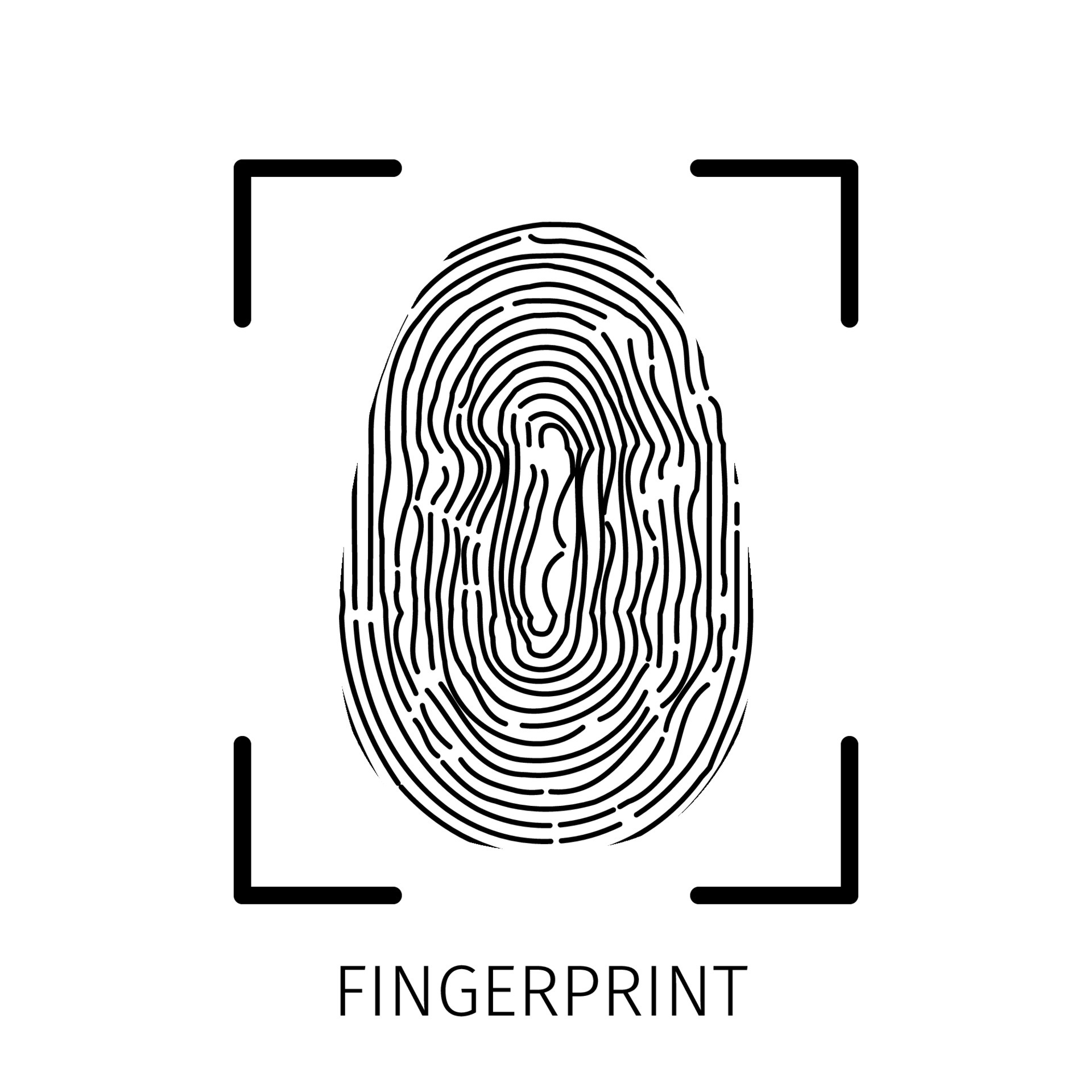 Fingerprint scanner vector icons isolated on write. Biometric