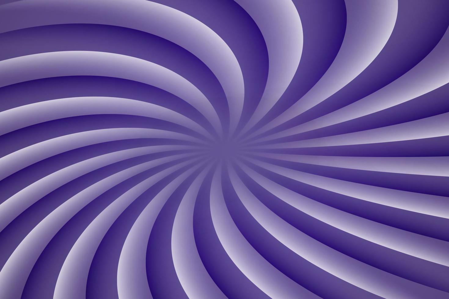 espiral de hipnosis giratoria ultravioleta y blanca. ilusión óptica. Ilustración de vector psicodélico hipnótico. giro de fondo abstracto. plantilla de diseño fácil de editar.