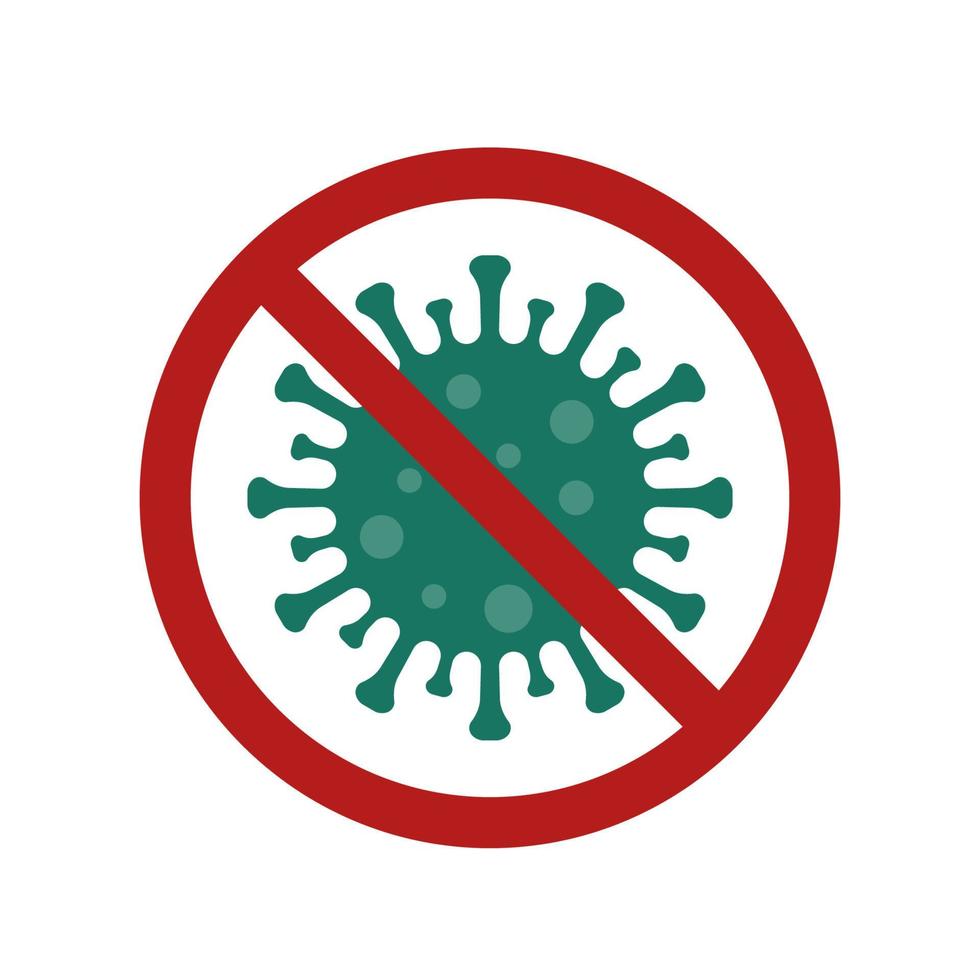 Stop coronavirus prohibiting sign isolated on white background. China pathogen respiratory Corona Virus 2019-nCoV from Wuhan, China. Vector template for poster, banner, flyer, brochure, booklet, etc.