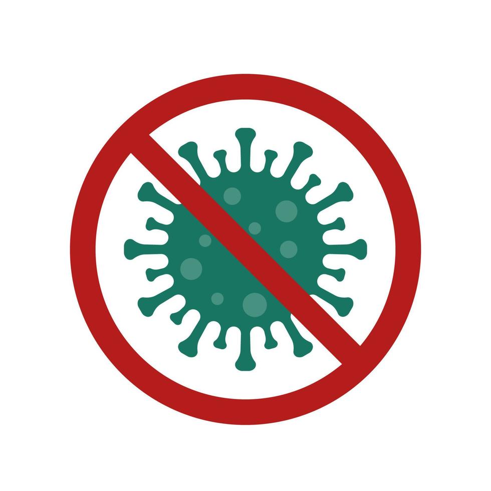 detener el signo de prohibición de coronavirus aislado sobre fondo blanco. China virus de la corona respiratoria patógeno 2019-ncov de wuhan, china. plantilla de vectores para carteles, pancartas, volantes, folletos, folletos, etc.