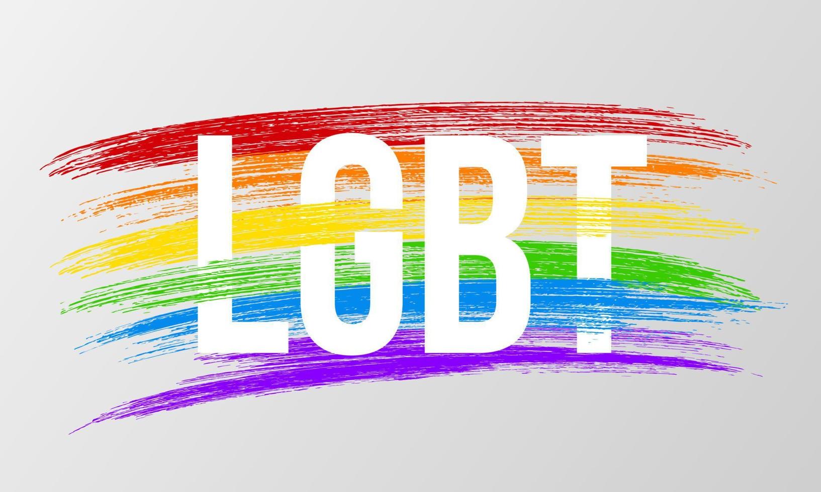 LGBT community flag. Symbol of lesbian, gay pride, bisexual, transgender social movements. Pencil strokes texture the colors of the rainbow. Easy to edit vector design template.