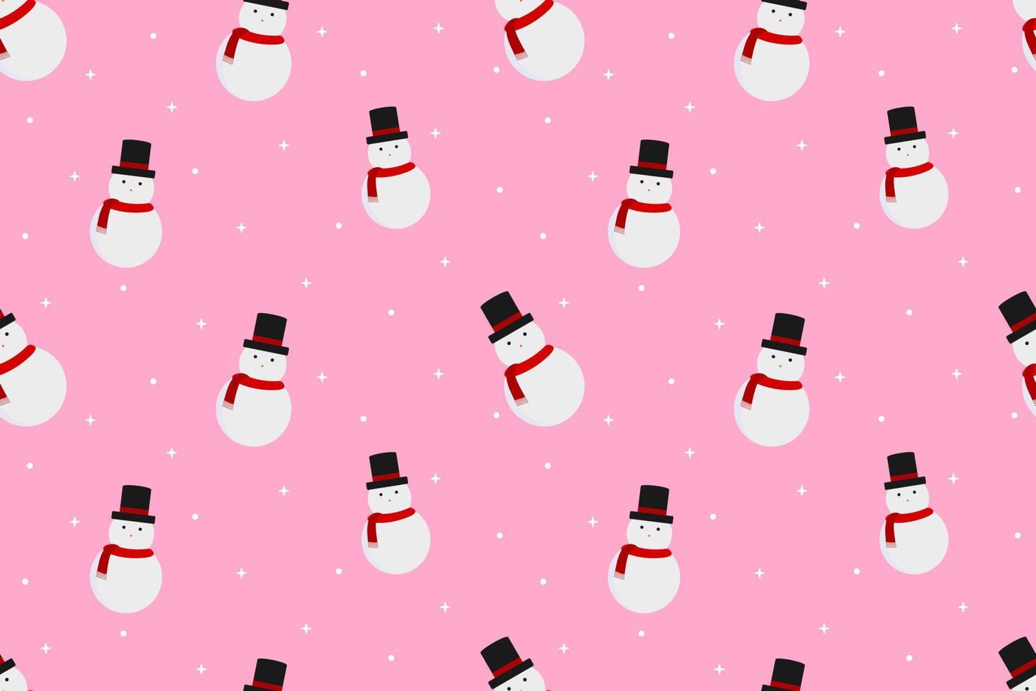 Kawaii Snowman Seamless Pattern Pink Design vector
