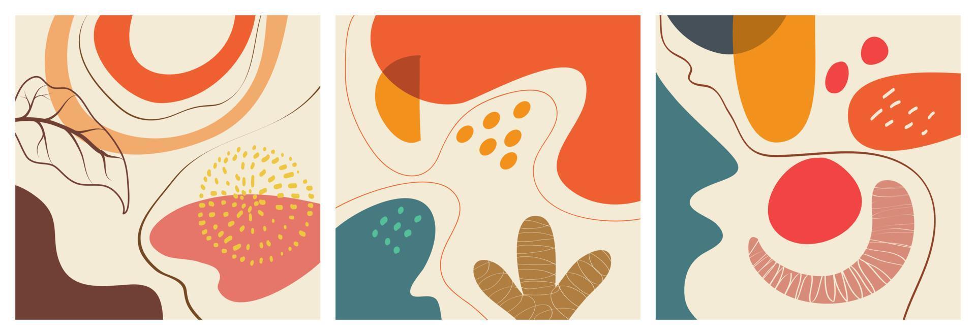 hand drawn various shapes and doodle objects with colors. Abstract contemporary modern trendy. vector illustration