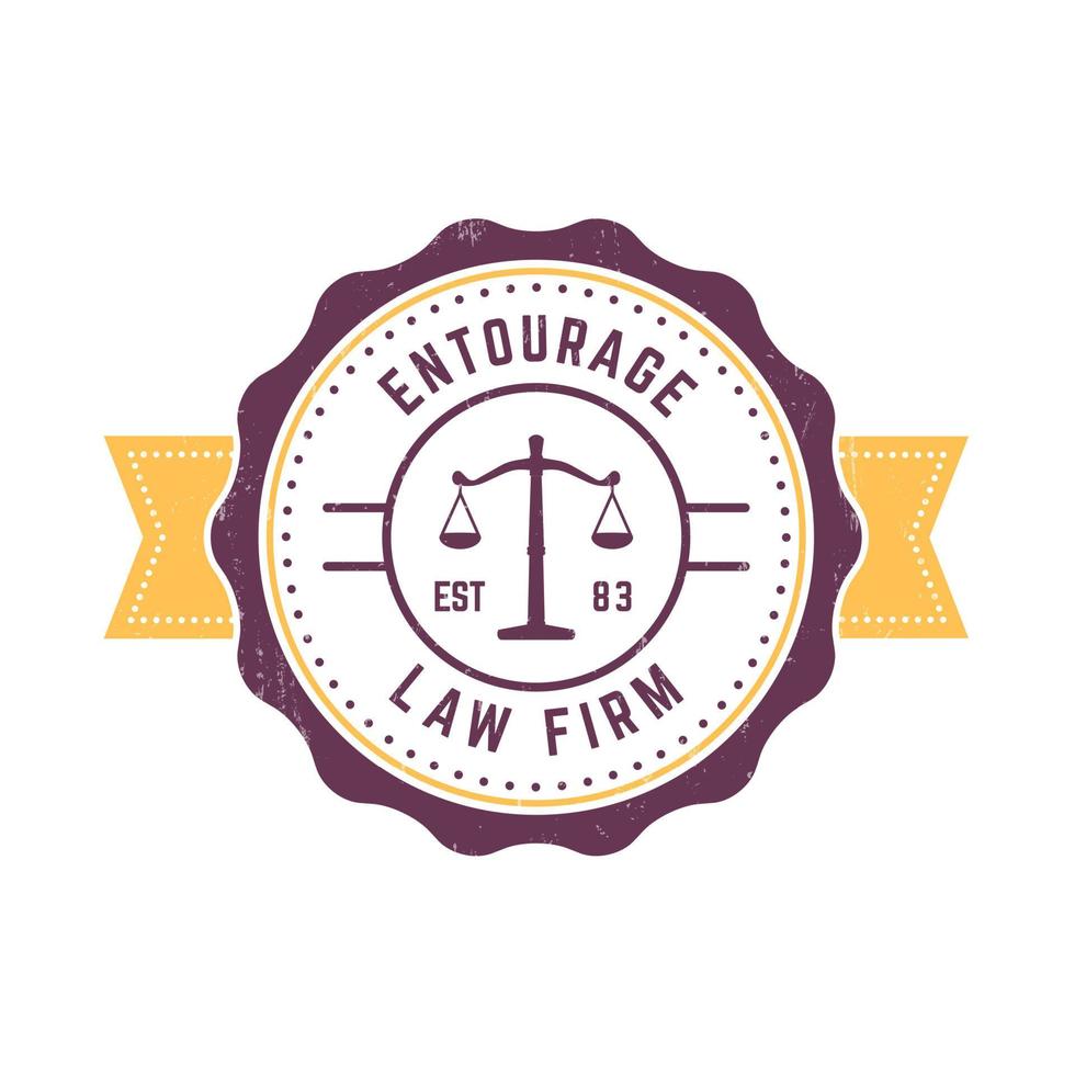 Law Firm vintage round logo, law office sign, law firm vintage badge on white, vector illustration