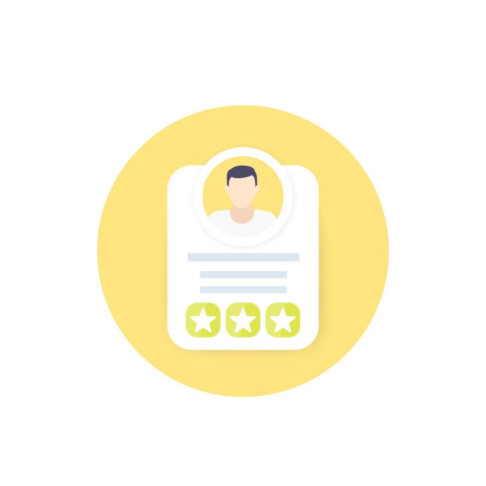 employee review, rating, score icon vector