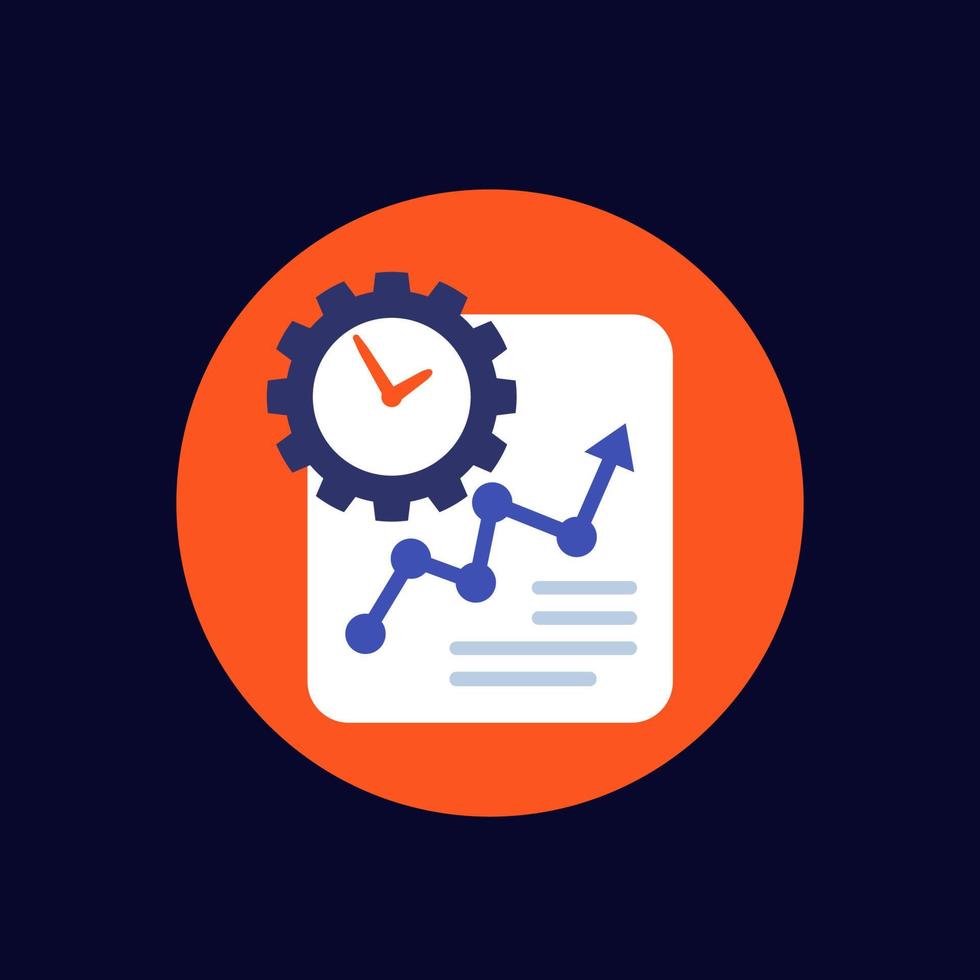 work productivity growth icon, flat design vector