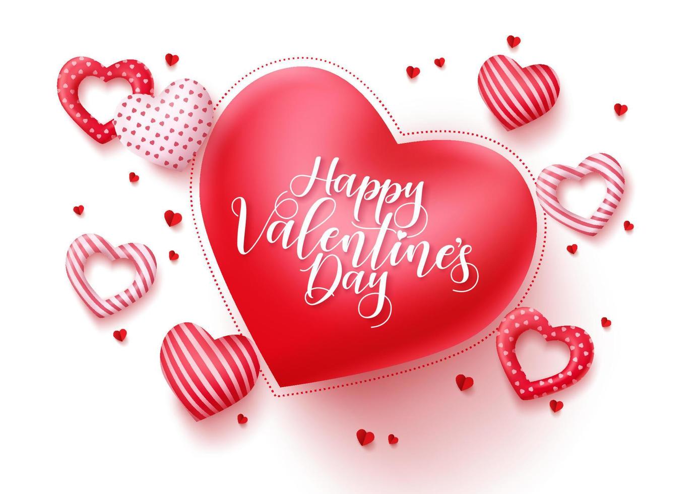 Valentine Hearts and Happy Valentines Day Text. Valentines Day Wallpaper  Stock Illustration - Illustration of background, lettering: 135373819