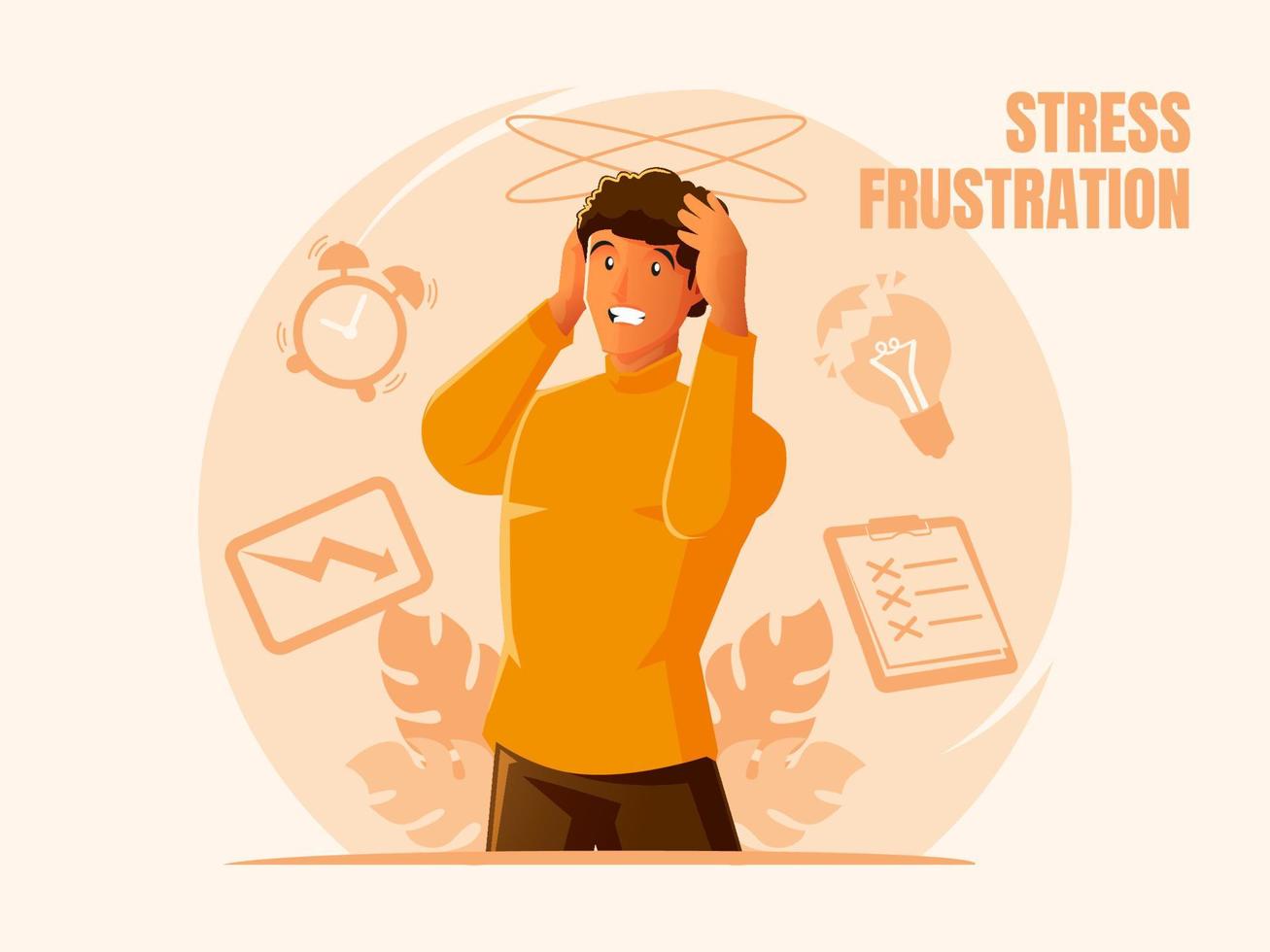 Frustrated stress illustration vector