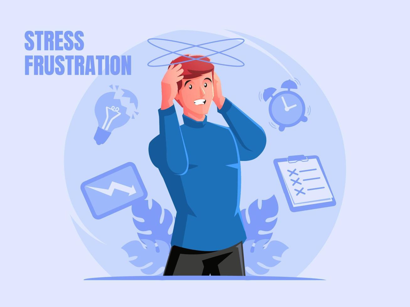 Frustrated stress illustration vector