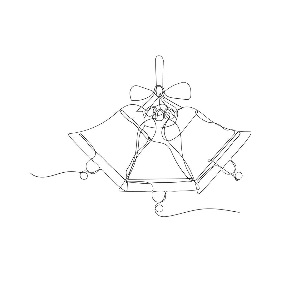 continuous line drawing christmas decoration in continuous line drawing vector