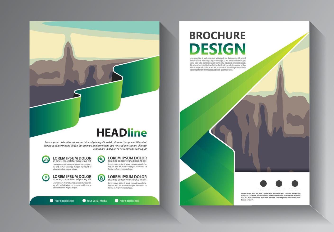flyer business template for brochure and annual report with modern idea vector