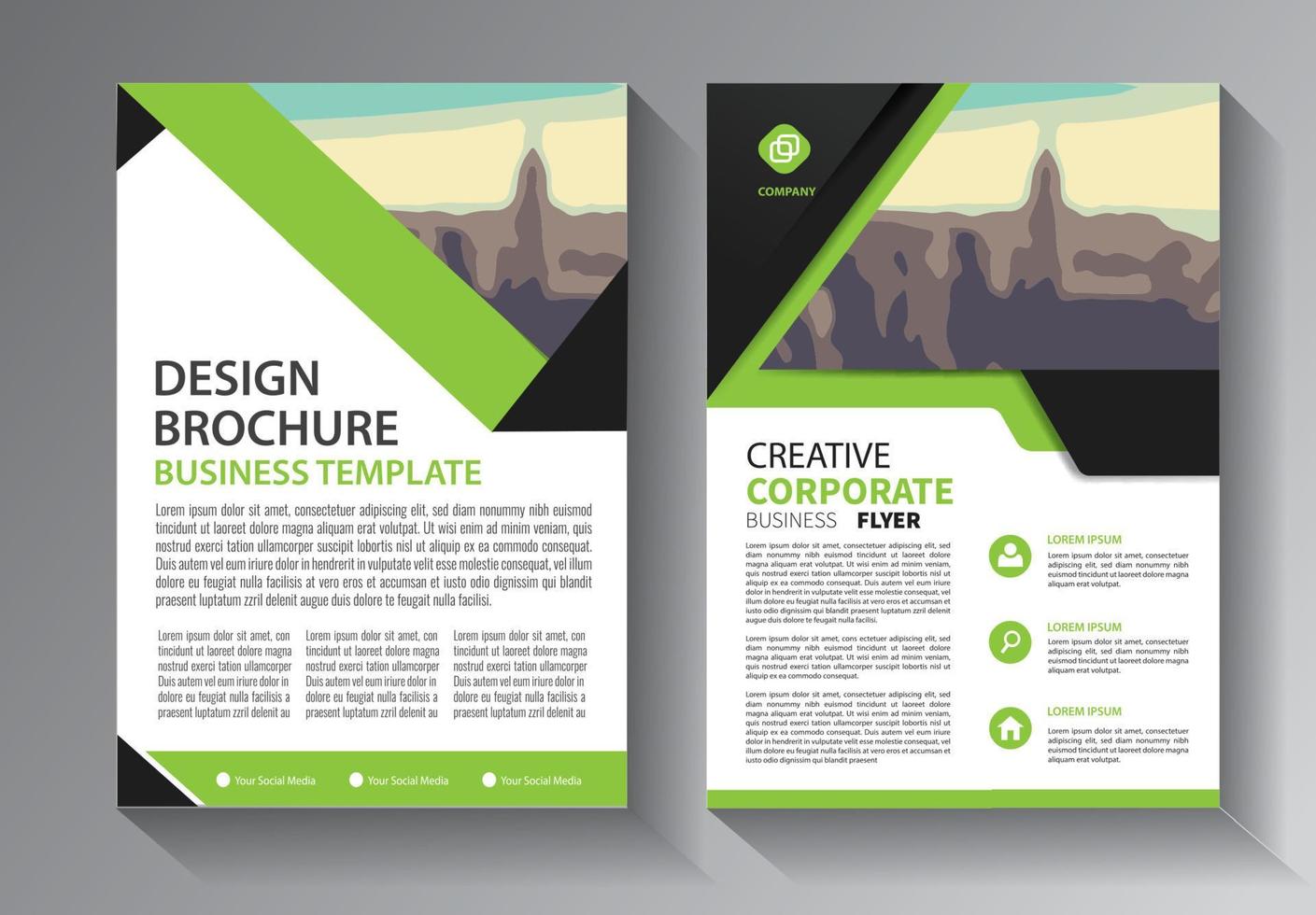 flyer business template for brochure and annual report with modern idea vector