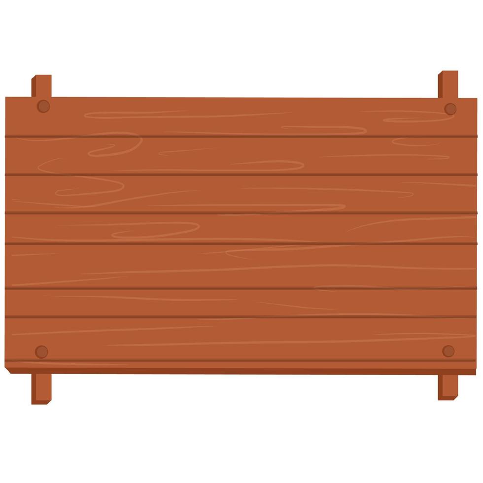 Vector blank wooden board flat isolated