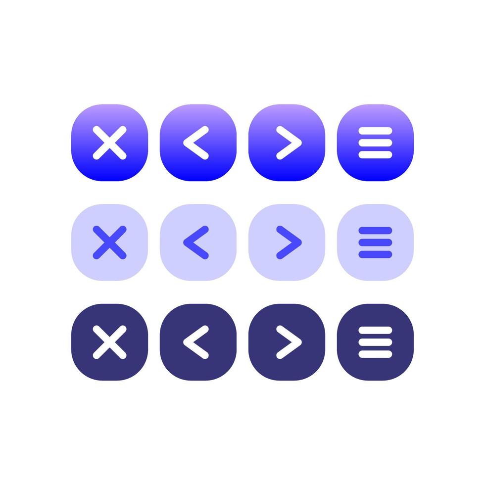 UI Gradient Button Icon Kits vector
