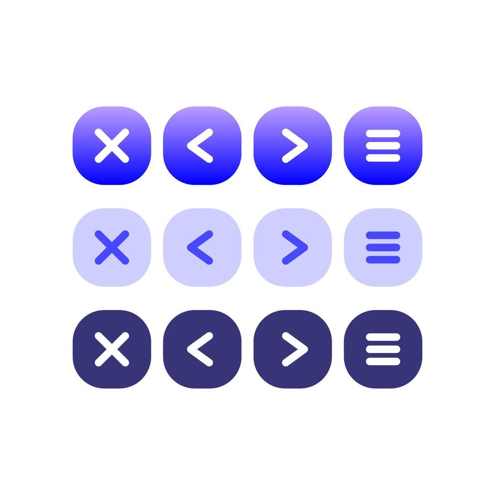 UI Gradient Button Icon Kits vector