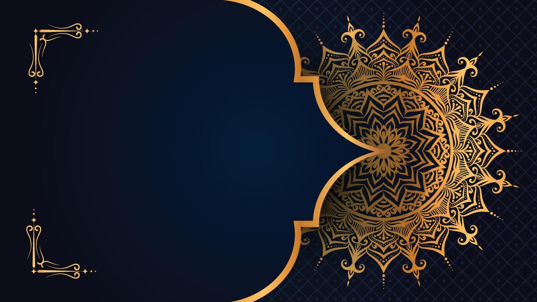 Luxury floral pattern texture and traditional Arabian mandala concept, use for Islamic Ramadan banner design, business card greeting card. vector