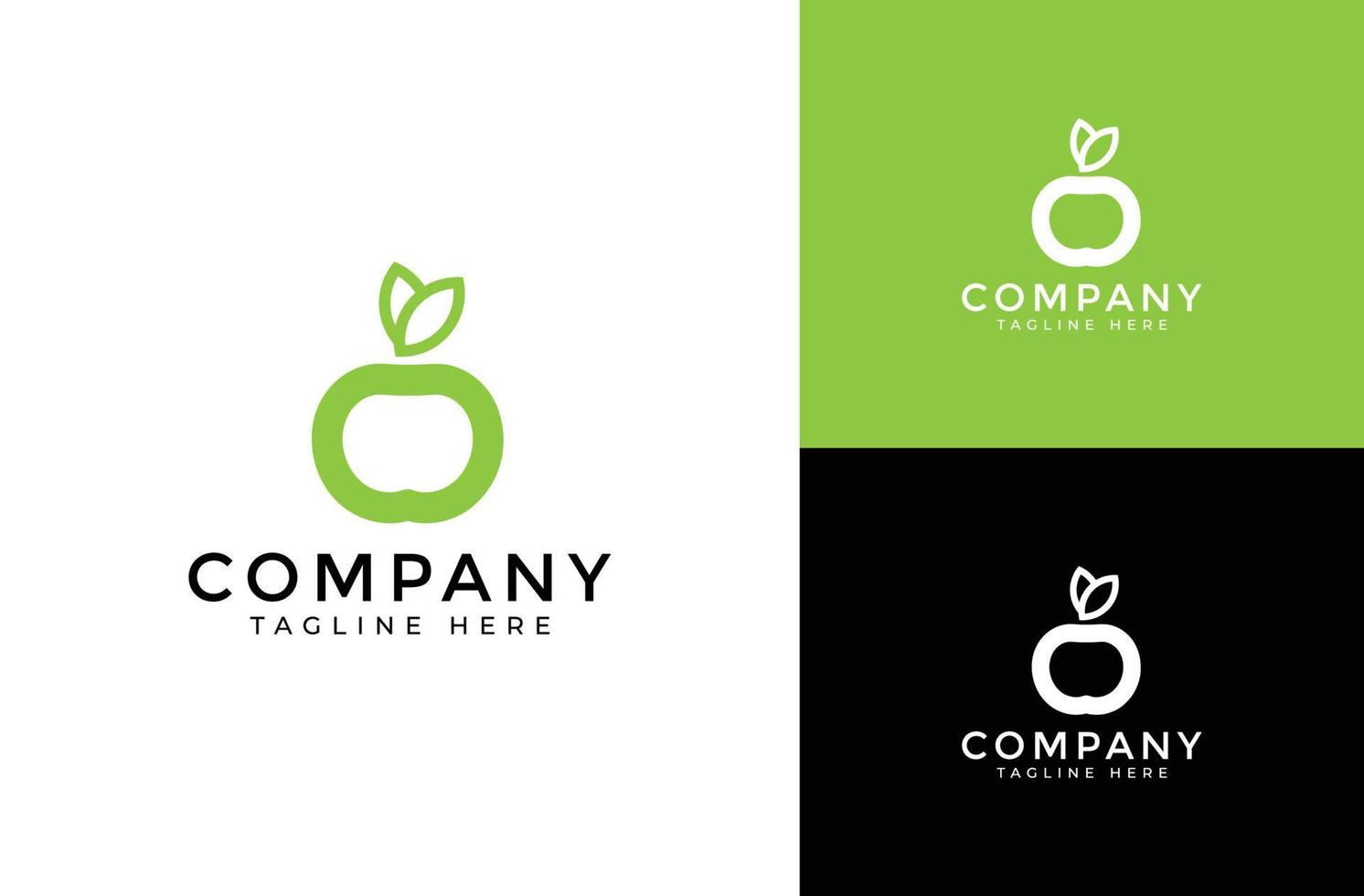 Plantilla de logotipo de manzana verde simple, elementos de diseño. ilustración vectorial. vector