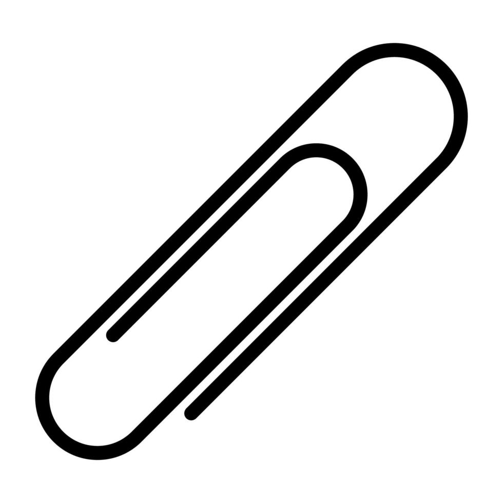 Linear icon. Paper clip for binding documents and paper sheets. Simple