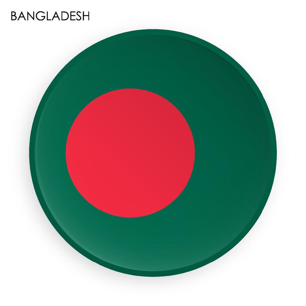 icono de la bandera de bangladesh en estilo neomorfismo moderno. botón para aplicación móvil o web. vector sobre fondo blanco